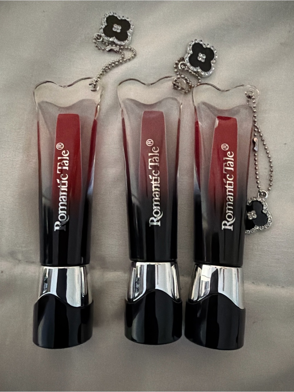 Romantic Tale Red Lipstick Keychain Trio – Portable Red Shade